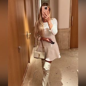 Zara NWT White Textured Mini Dress - XS